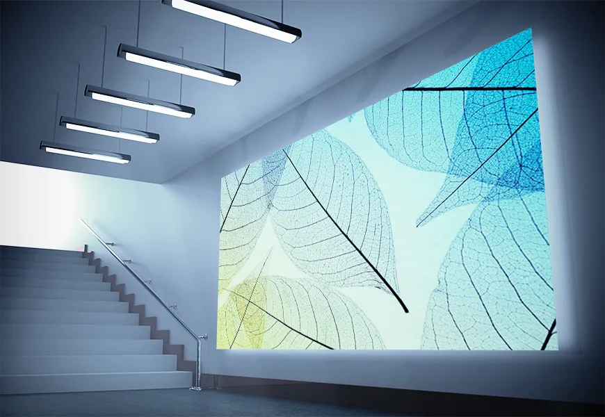 پوستر مدرن طرح هنری نمای بالای برگ شفاف