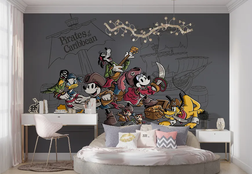 پوستر کارتونی میکی موس برای اتاق کودک و نوزاد طرح دزدان دریایی