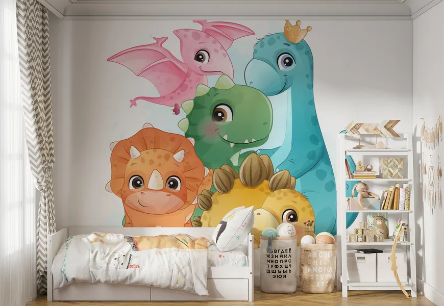 پوستر برای اتاق کودک طرح دایناسورهای کیوت