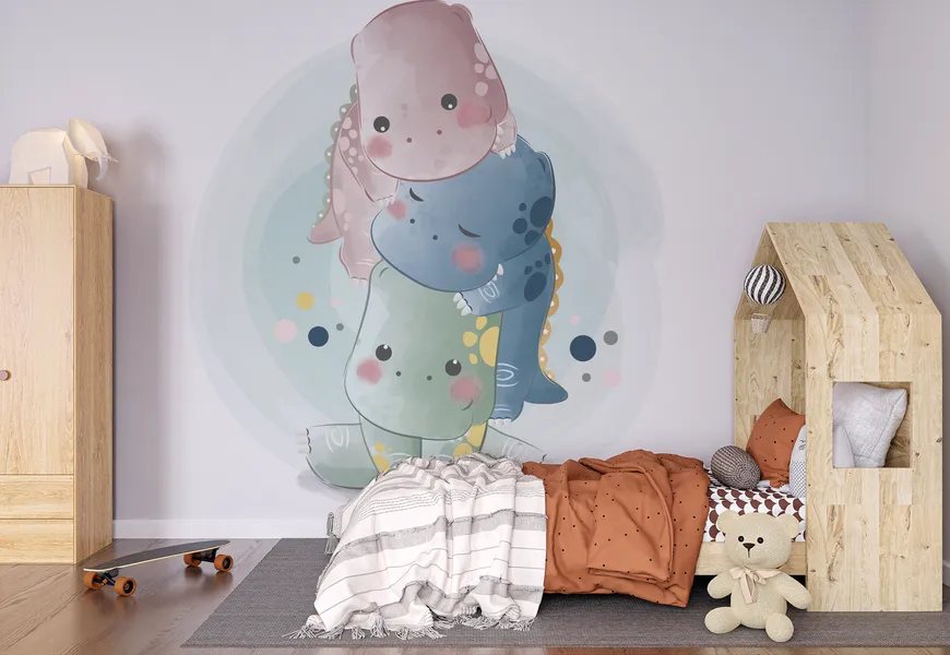 کاغذ دیواری برای اتاق کودک طرح بچه دایناها