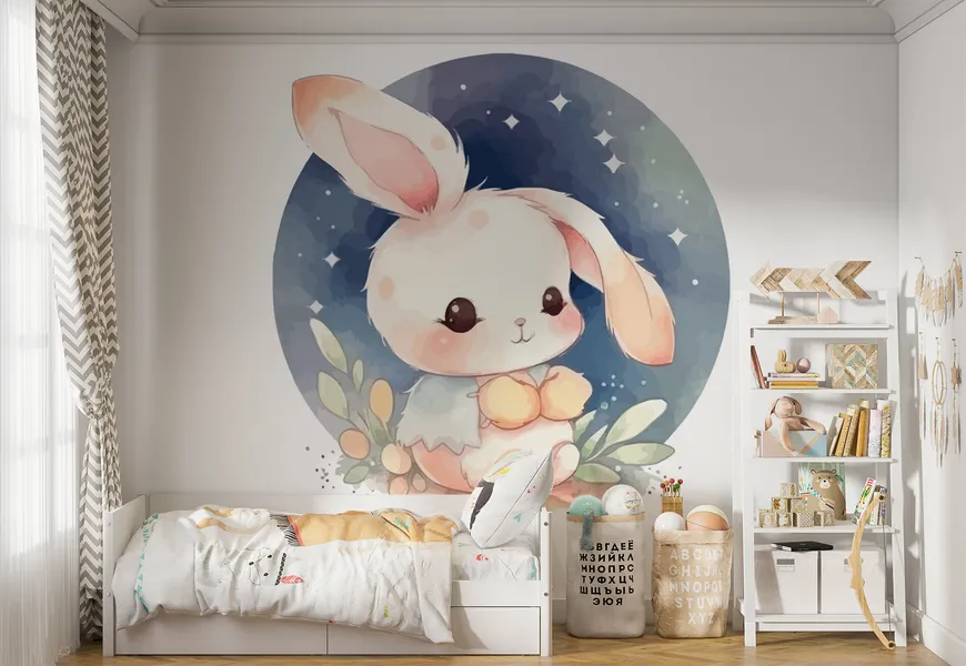 پوستر کارتونی اتاق کودک طرح بچه خرگوش