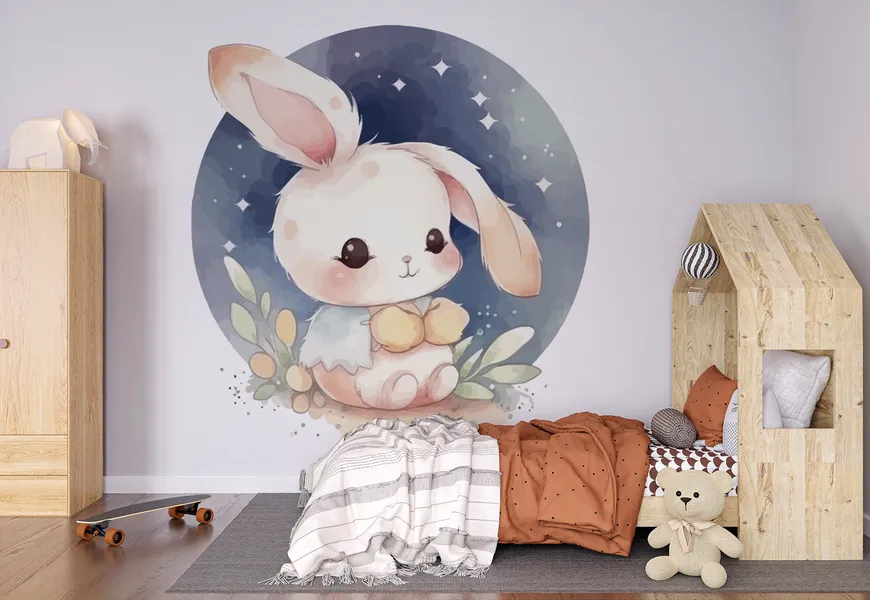 پوستر کارتونی اتاق کودک طرح بچه خرگوش