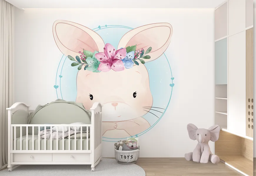 پوستر دیواری برای اتاق کودک طرح پرتره خرگوش کوچک