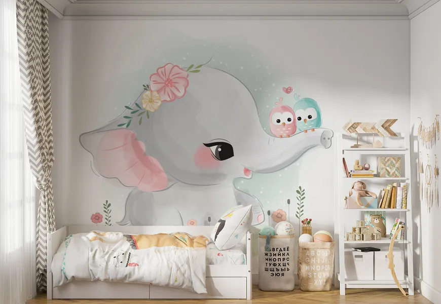 پوستر برای اتاق کودک طرح فیل کیوت