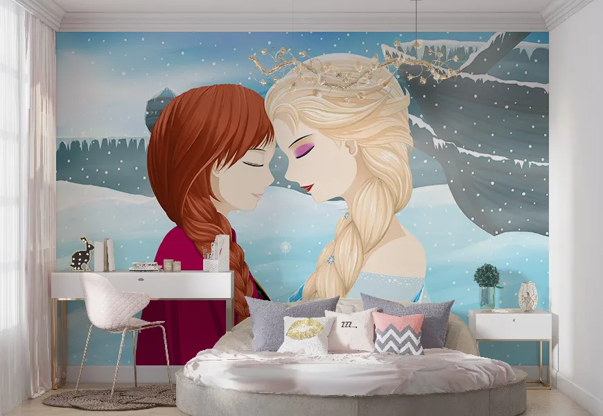 پوستر کارتونی برای اتاق دختر طرح السا و آنا در برف