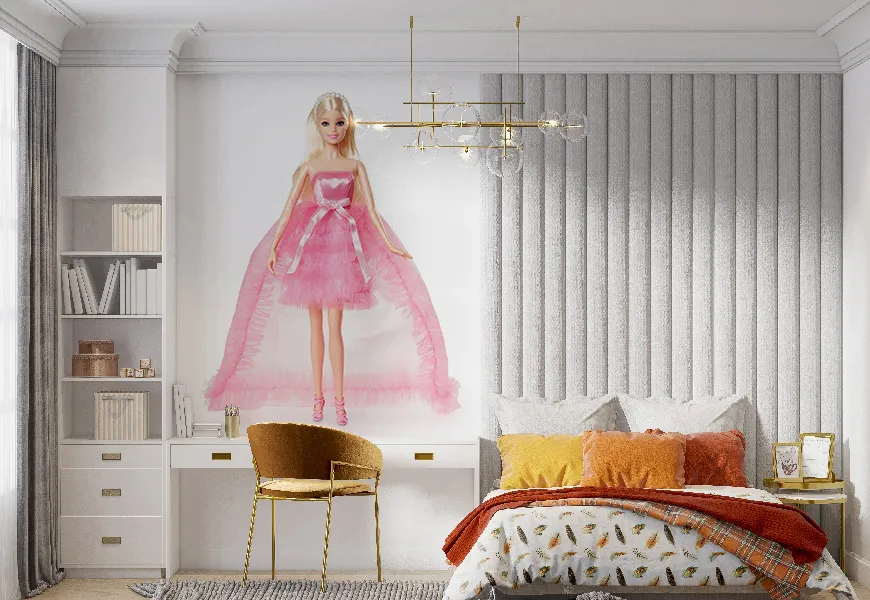 پوستر کارتونی برای اتاق دخترانه طرح عروسک باربی