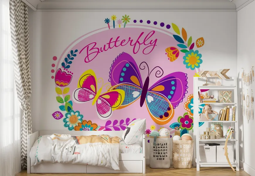 پوستر برای اتاق دختر طرح پروانه رنگی