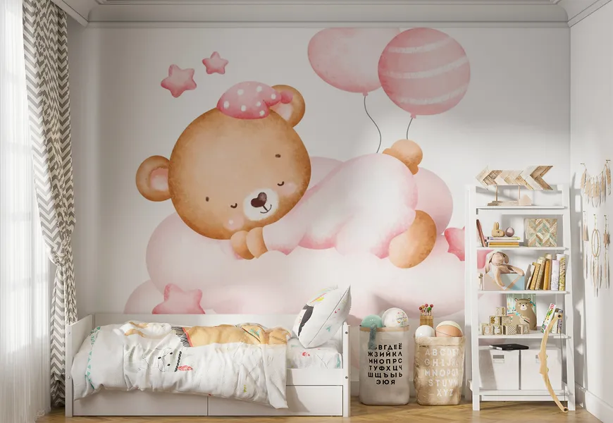 پوستر برای اتاق نوزاد طرح خواب ناز بچه خرس