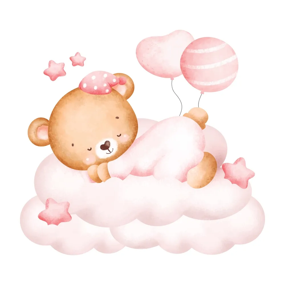 پوستر برای اتاق نوزاد طرح خواب ناز بچه خرس