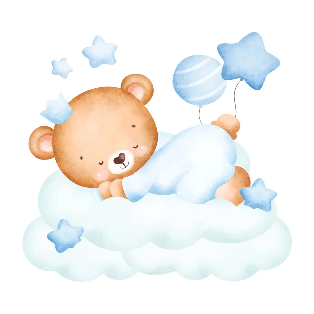پوستر 3 بعدی برای اتاق پسر طرح خواب بچه خرس