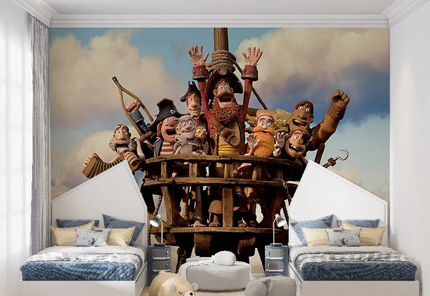 پوستر اتاق کودک طرح دزدان دریایی روی دکل کشتی