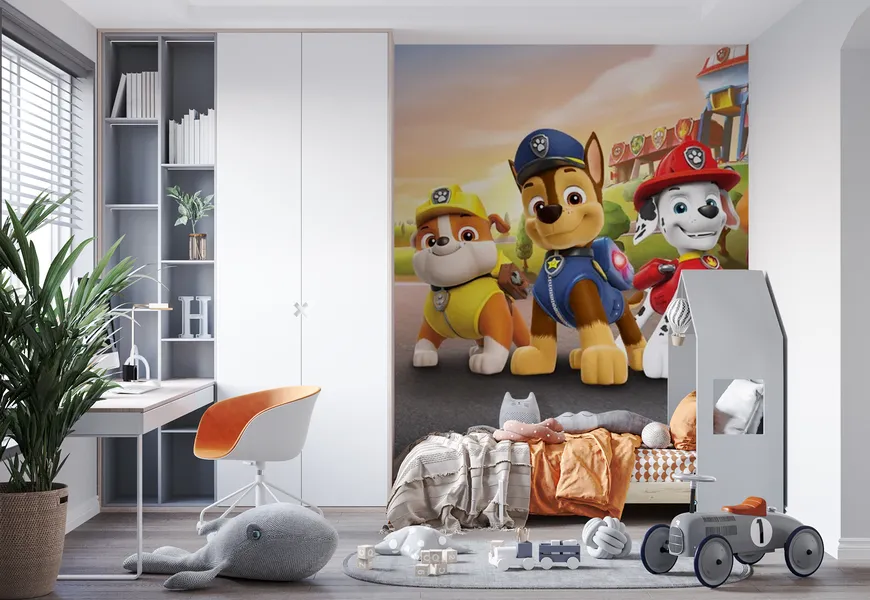 پوستر سه بعدی برای اتاق کودک طرح کارتن سگهای نگهبان