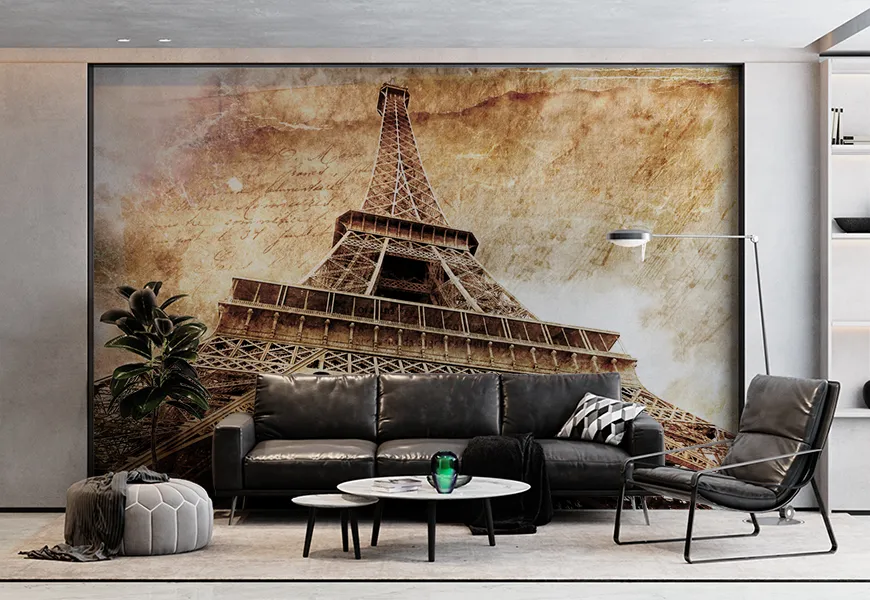 پوستر هنری طرح برج ایفل فرانسه