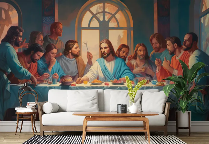 پوستر دیواری 3 بعدی طرح آخرین شام حضرت عیسی