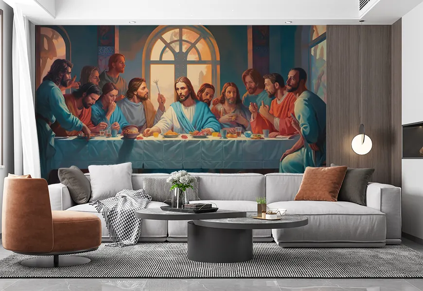 پوستر دیواری 3 بعدی طرح آخرین شام حضرت عیسی