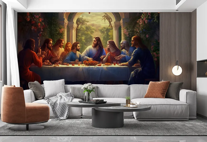 پوستر دیواری طرح شام آخر عیسی و رسولان