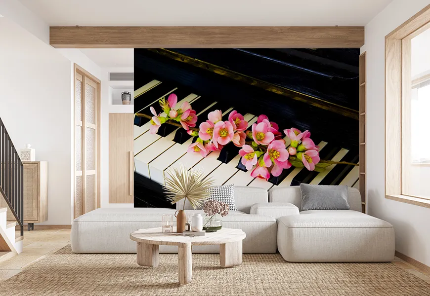پوستر دیواری سه بعدی طرح پیانو