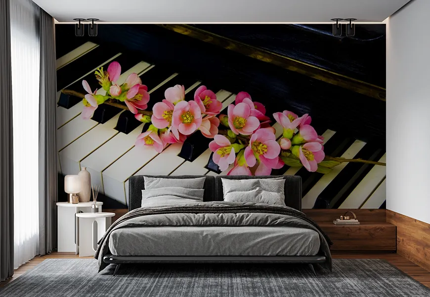 پوستر دیواری سه بعدی طرح پیانو