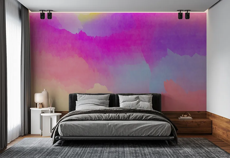 پوستر دیواری انتزاعی رنگارنگ پس زمینه آبرنگی