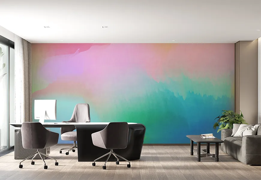 پوستر دیواری سه بعدی آبرنگی پس زمینه رنگارنگ