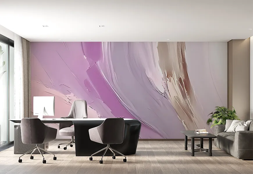 کاغذ دیواری 3 بعدی هنری طرح نقاشی رنگ و روغن