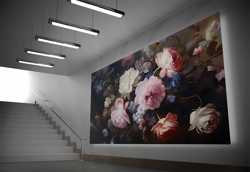 پوستر دیواری طرح گل های انتزاعی زیبا