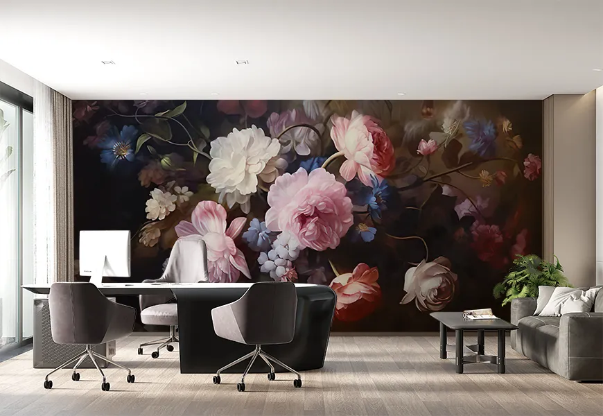 پوستر دیواری طرح گل های انتزاعی زیبا