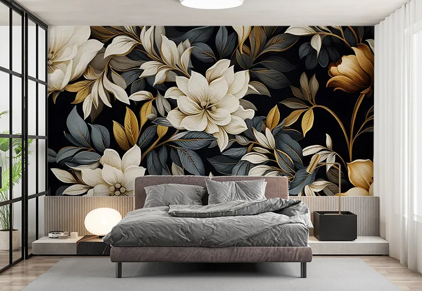 پوستر سه بعدی طرح گل های جنگلی
