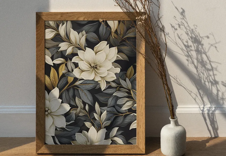 پوستر سه بعدی طرح گل های جنگلی