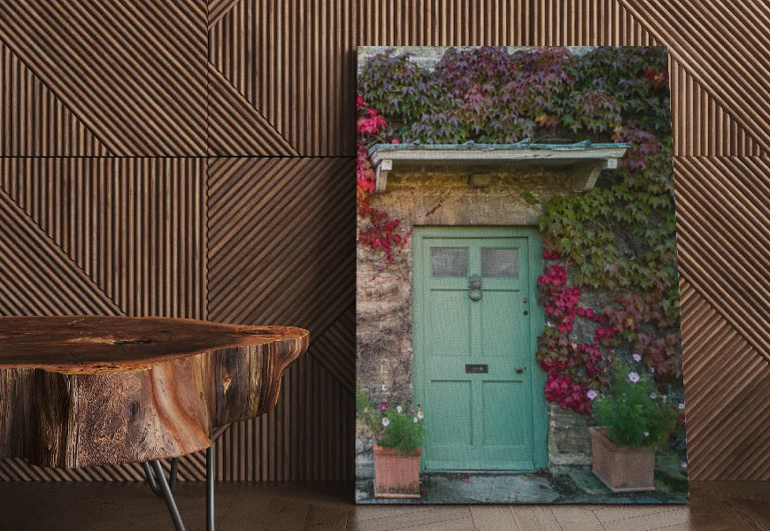 کاغذ دیواری سه بعدی طرح نمای خانه های انگلیسی
