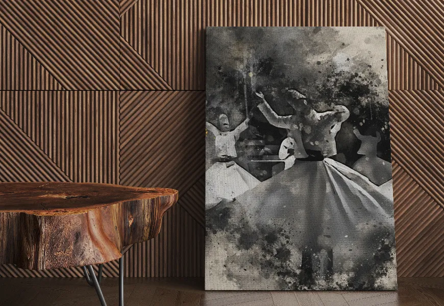 کاغذ دیواری 3 بعدی طرح رقص سماع در قونیه ترکیه
