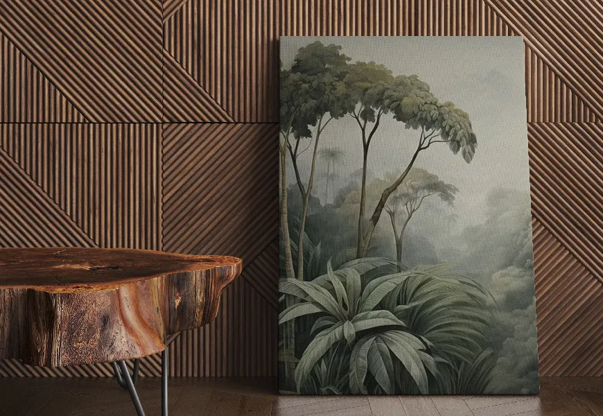 پوستر منظره طرح چشم انداز بسیار زیبای جنگل های استوایی