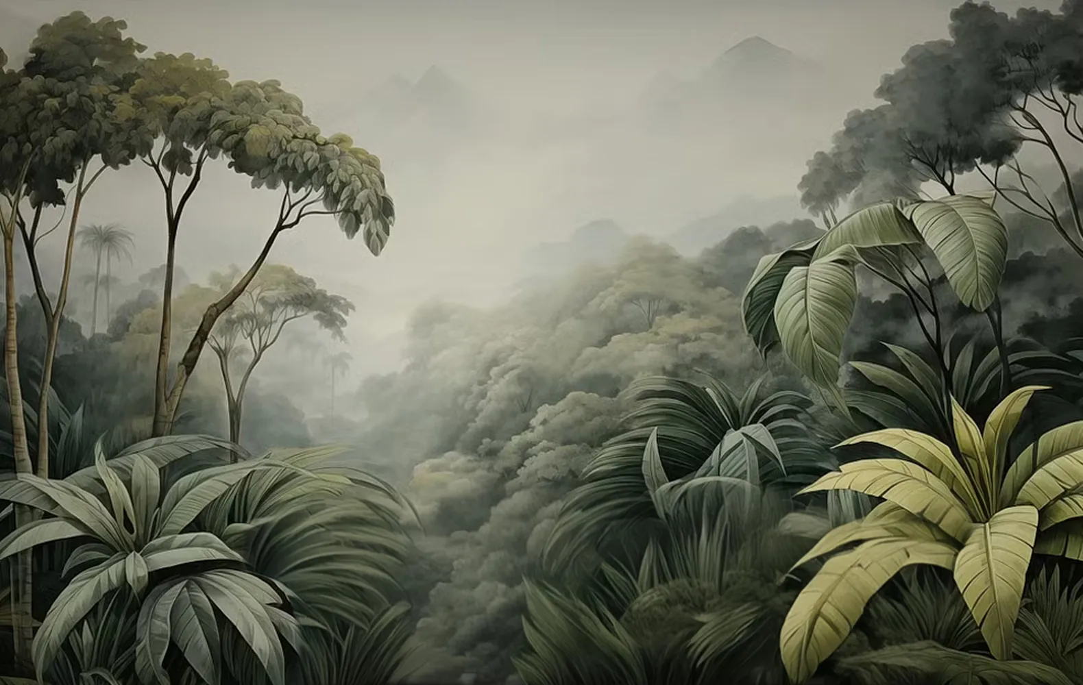 پوستر منظره طرح چشم انداز بسیار زیبای جنگل های استوایی