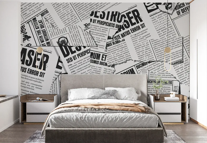 پوستر سه بعدی طرح روزنامه پاره