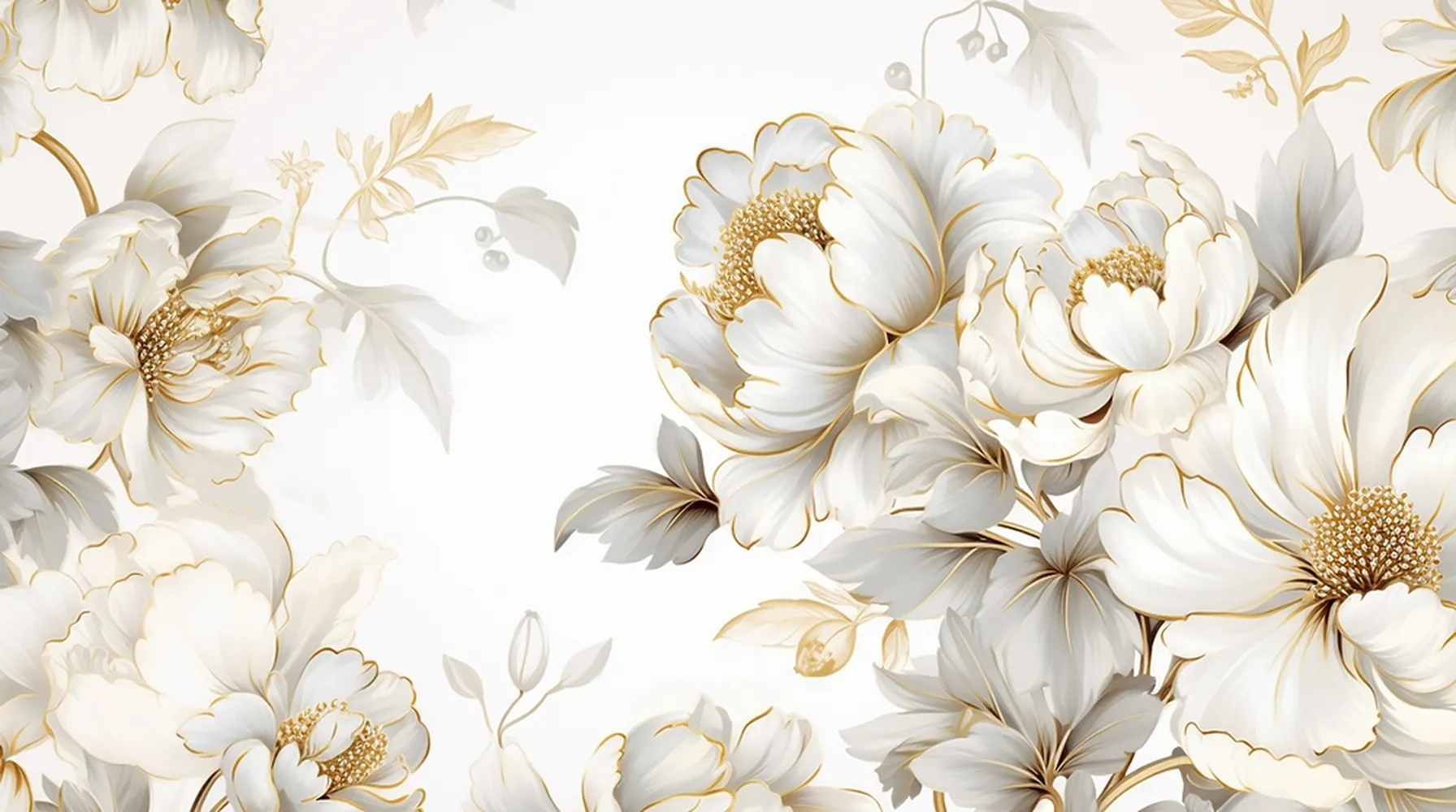 پوستر نقاشی انتزاعی طرح گلهای دانه طلایی