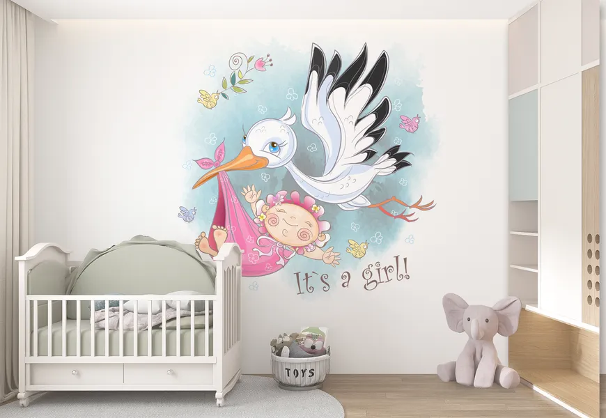 کاغذ دیواری اتاق نوزاد طرح لک لک