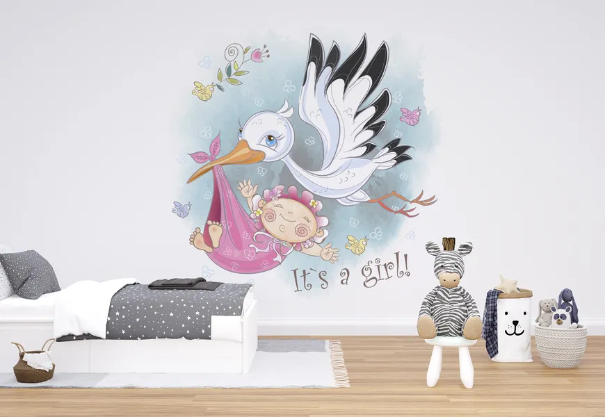 کاغذ دیواری اتاق نوزاد طرح لک لک