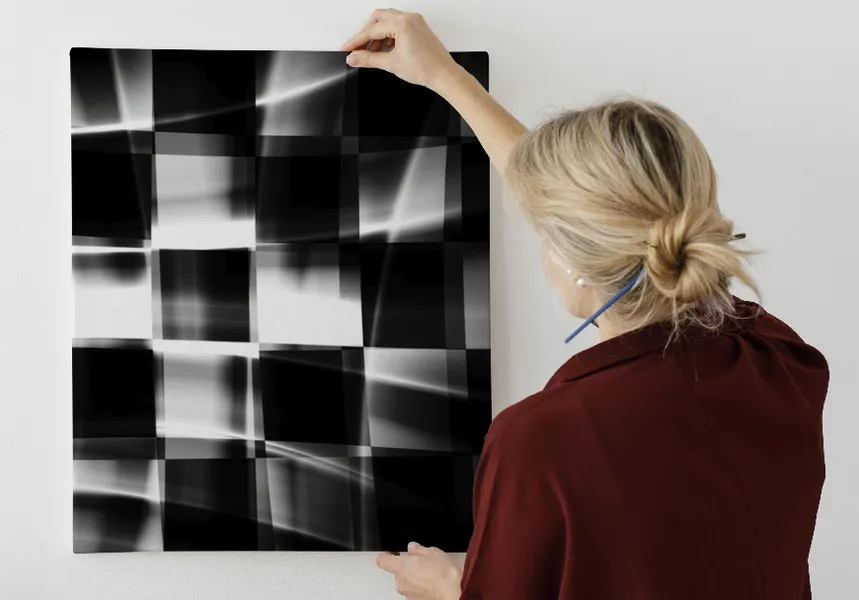 پوستر سه بعدی طرح پرچم شطرنجی