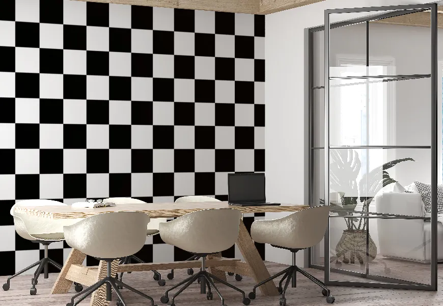 کاغذ دیواری طرح شطرنجی ساده