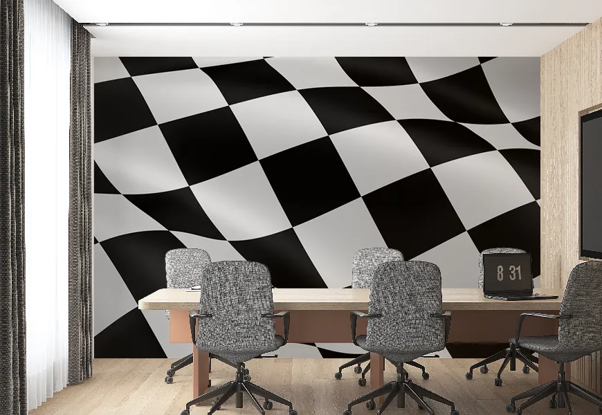 کاغذ دیواری طرح پرچم شطرنجی