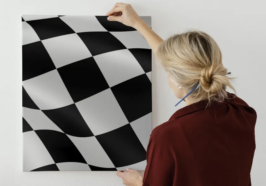 کاغذ دیواری طرح پرچم شطرنجی