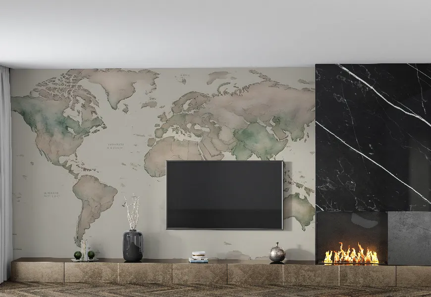 پوستر دیواری طرح نقشه جهان