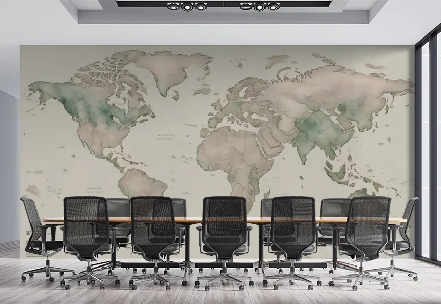 پوستر دیواری طرح نقشه جهان