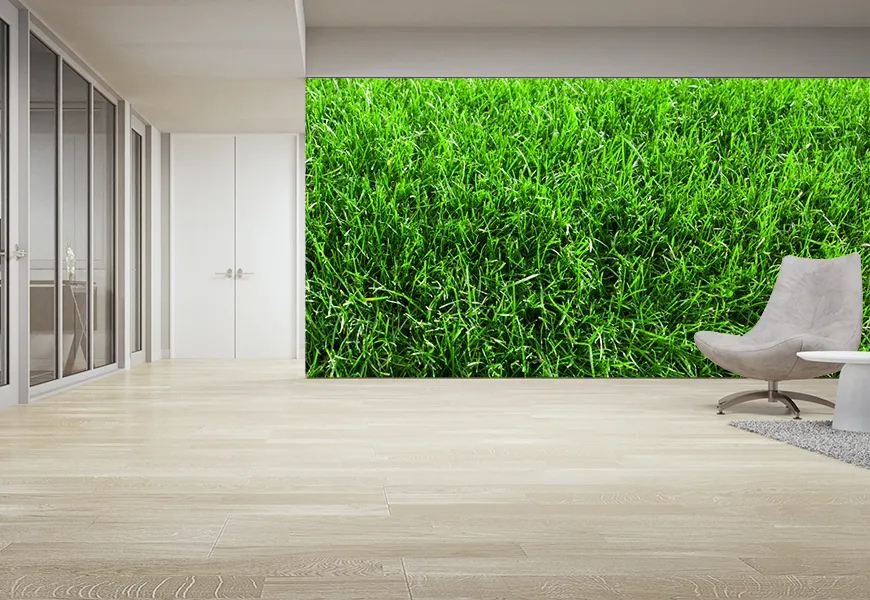 پوستر دیواری سه بعدی طرح زمین چمن سبز