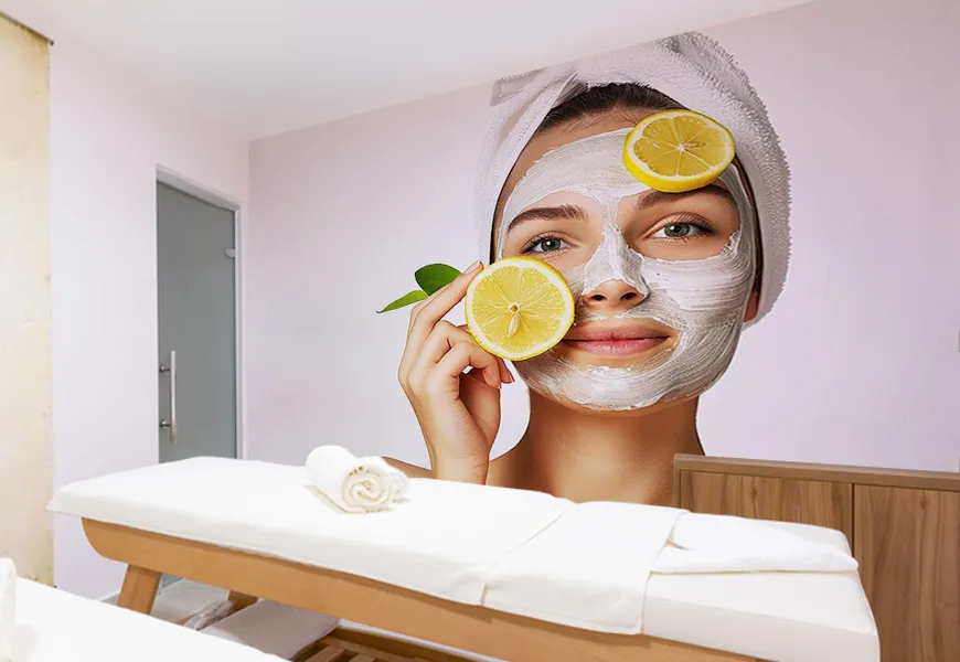پوستر دیواری 3 بعدی طرح پرتره زن با ماسک صورت