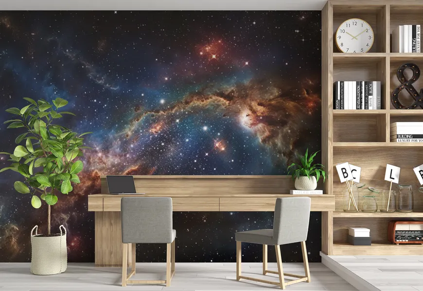 پوستر دیواری سه بعدی طرح فوتورئالیستی کهکشان