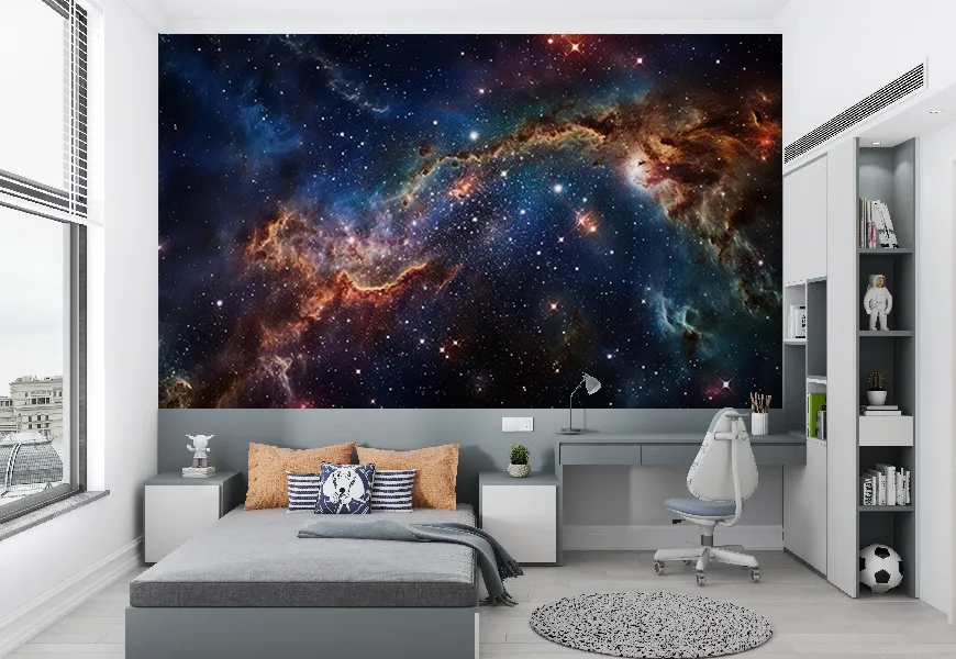 پوستر دیواری سه بعدی طرح فوتورئالیستی کهکشان