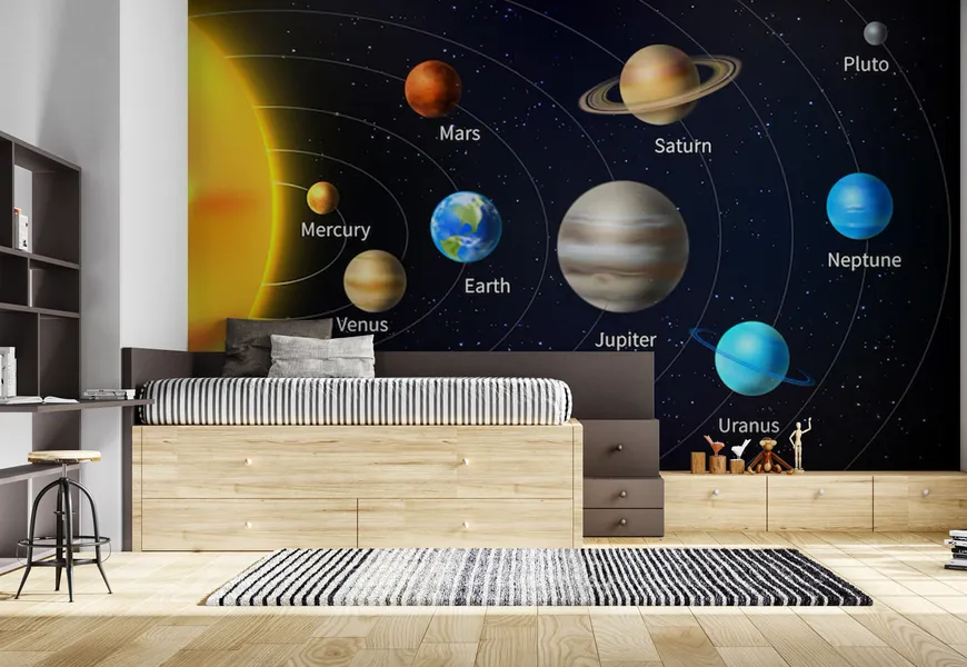 پوستر دیواری سه بعدی طرح منظومه شمسی