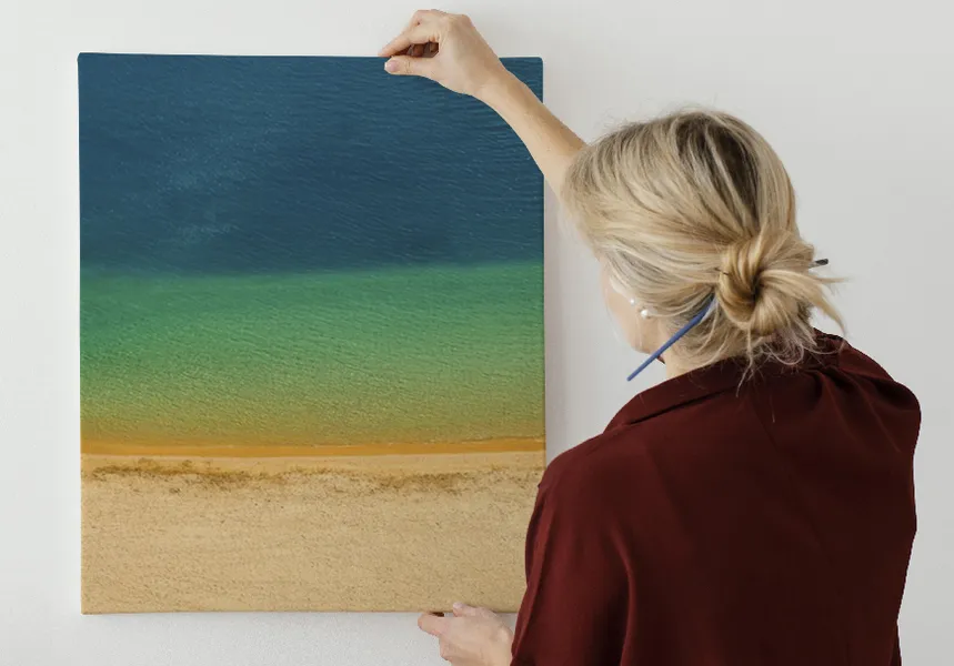 کاغذ دیواری 3 بعدی طرح ساحل با شن های طلایی از جزایر قناری