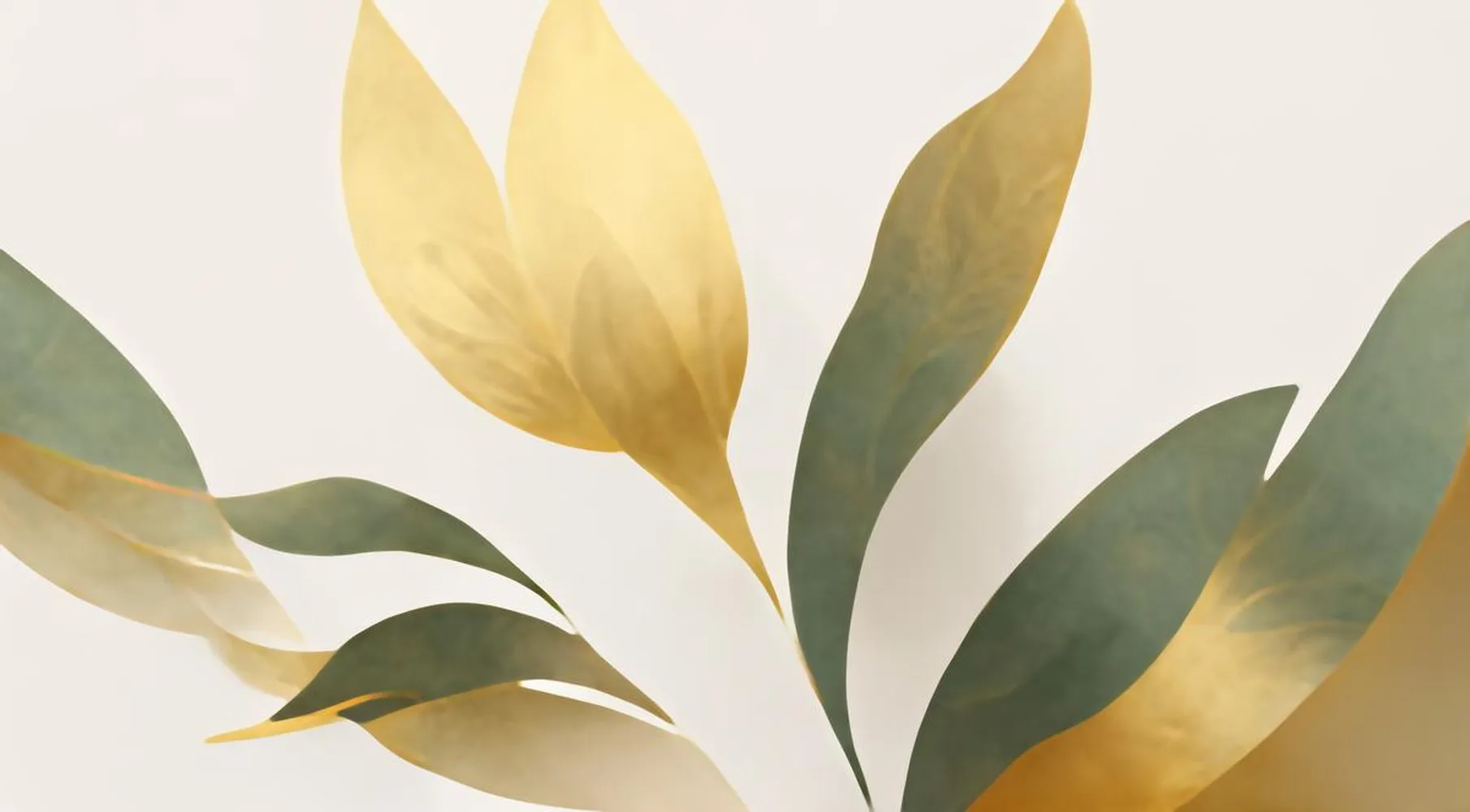 کاغذ دیواری سه بعدی نقاشی آبرنگ طرح برگ طلایی